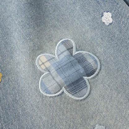Kleinkind Kind Denim Plaid Blume​ - image 7
