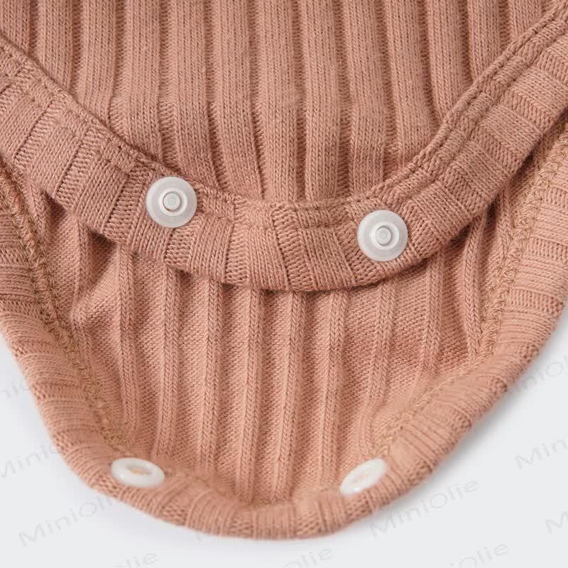 Baby Bodysuit mit Gerippt, Einfarbig, mit Knöpfen - image 10