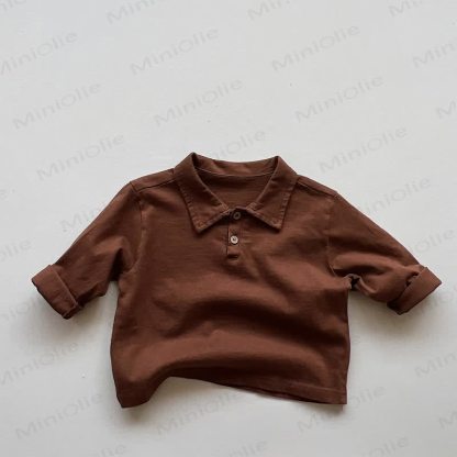 Einfarbig Poloshirt für Kind - Kaffee - 8Y - image 14