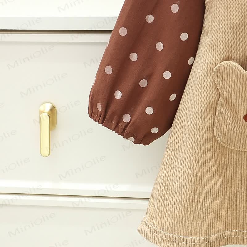 Baby Kleinkind Punkt Bär Fake 2pcs Kleid - image 12
