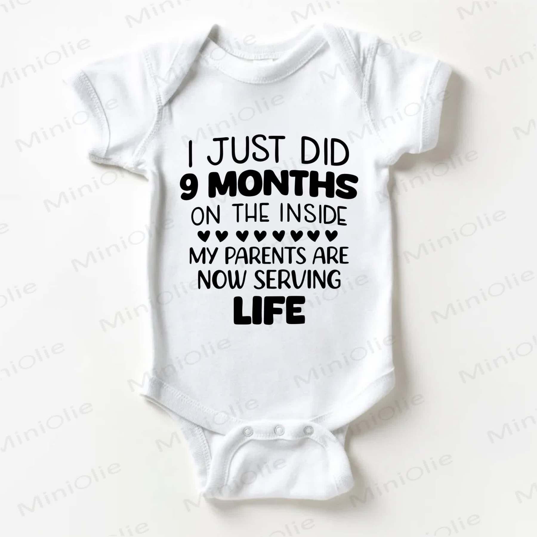 I JUST DID 9 MONTHS ON THE INSIDE MY PARENTS ARE NOW SERVING LIFE. Baby Slogan, weißer Bodysuit - Weiß - 18-24M - image 1