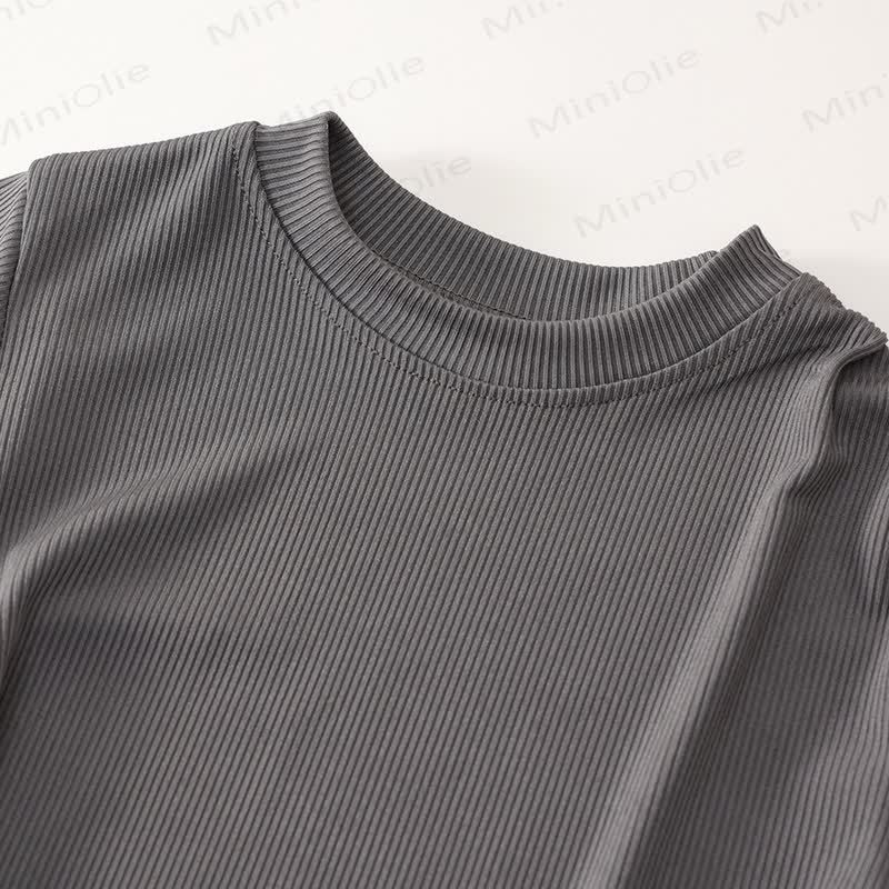 Zweiteiliges Set aus Stricken Kurzarm- Spitze und ausgestellter Hose für Kleinkind - image 18