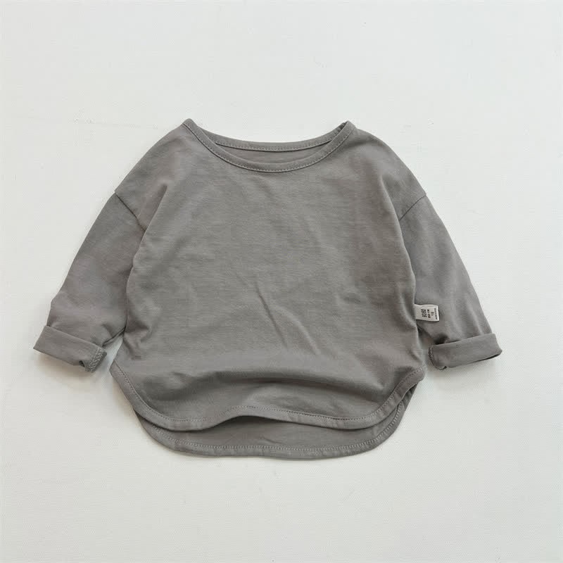 Lockeres , Einfarbig Basisschicht-T-Shirt für Kleinkind - Grau - 8Y - image 12