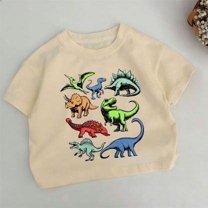 Khakifarbenes T-Shirt mit Dinosaurier -Print für Kleinkind - Khaki - 6-7J - image 1