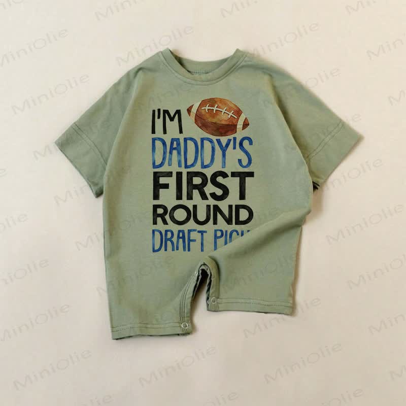 I'M DADDY'S FIRST ROUND DRAFT PICK Baby American-Football- Strampler - Grün - 18-24M - image 1