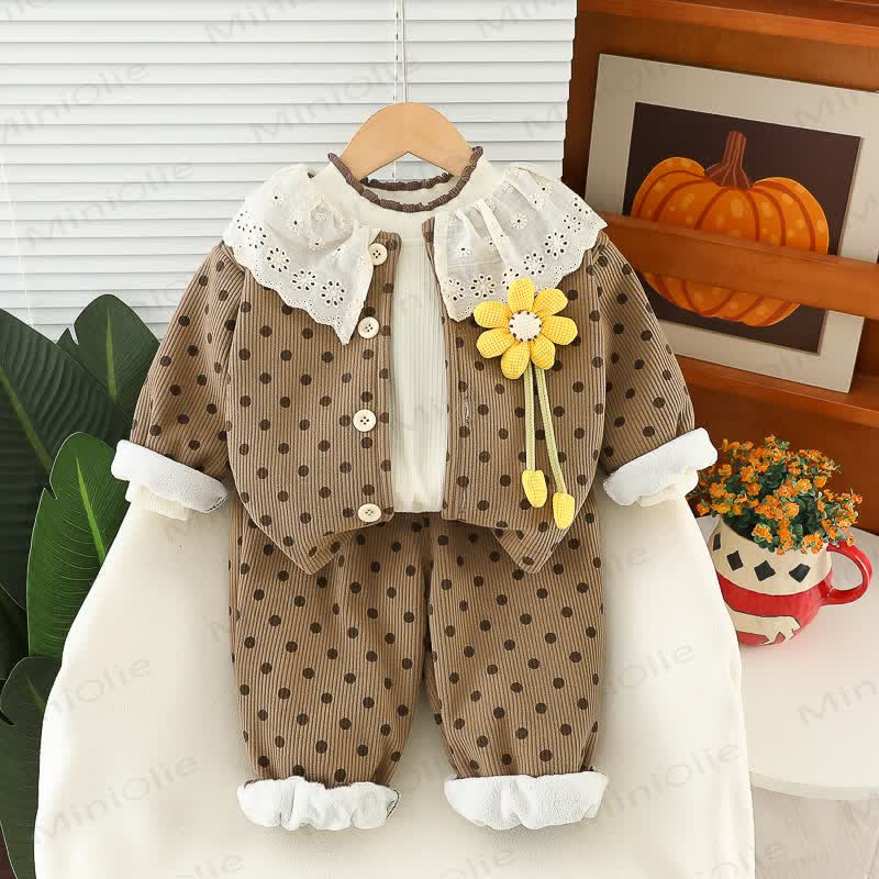 Baby Kleinkind Mädchen Blume Punkt 2-teiliges Set - image 6