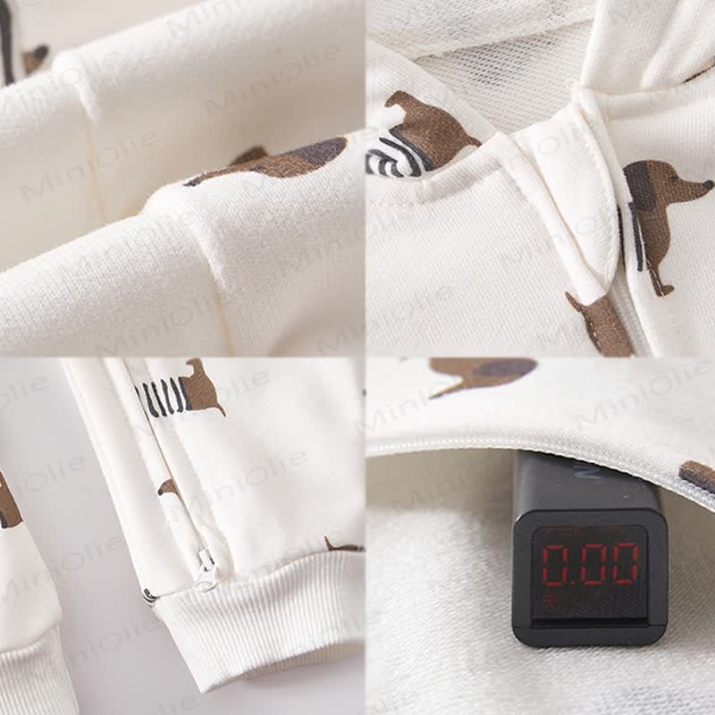 Baby - Dinosaurier Dackel-Mond-Kapuzen- Strampler - image 5