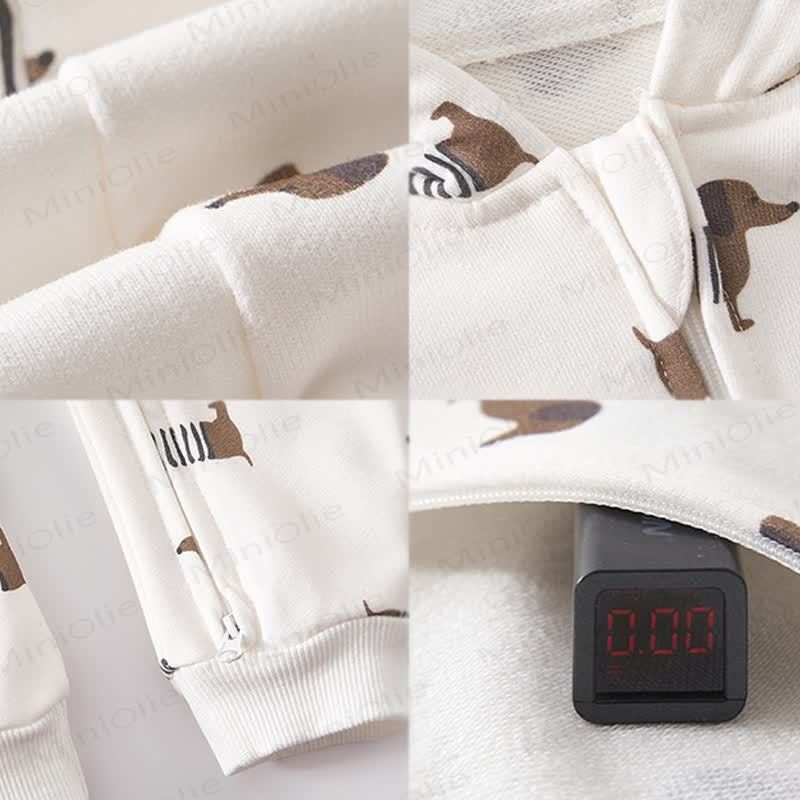 Baby - Dinosaurier Dackel-Mond-Kapuzen- Strampler - image 5