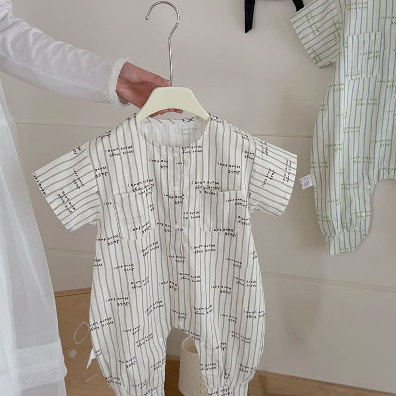 Kleinkind Strampler mit Tier/ Punkt/Streifenmuster und Strampler - Grauer Streifen - 4-5J - image 5