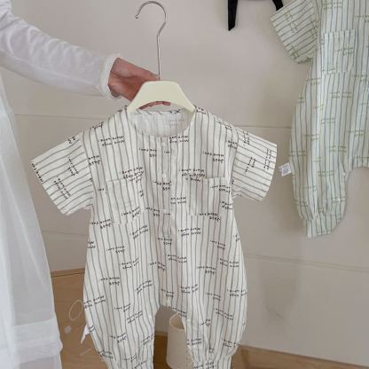 Kleinkind Strampler mit Tier/ Punkt/Streifenmuster und Strampler - Grauer Streifen - 4-5J - image 5