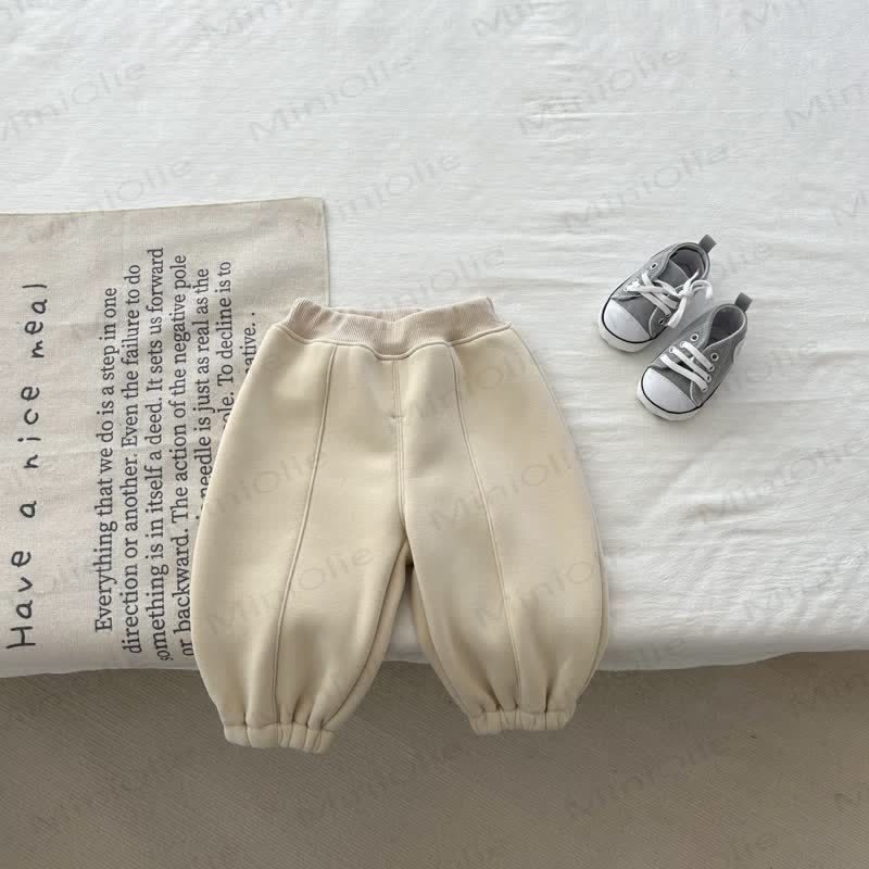 Einfarbig Vlies Hose für Baby - Beige - 18-30M - image 5