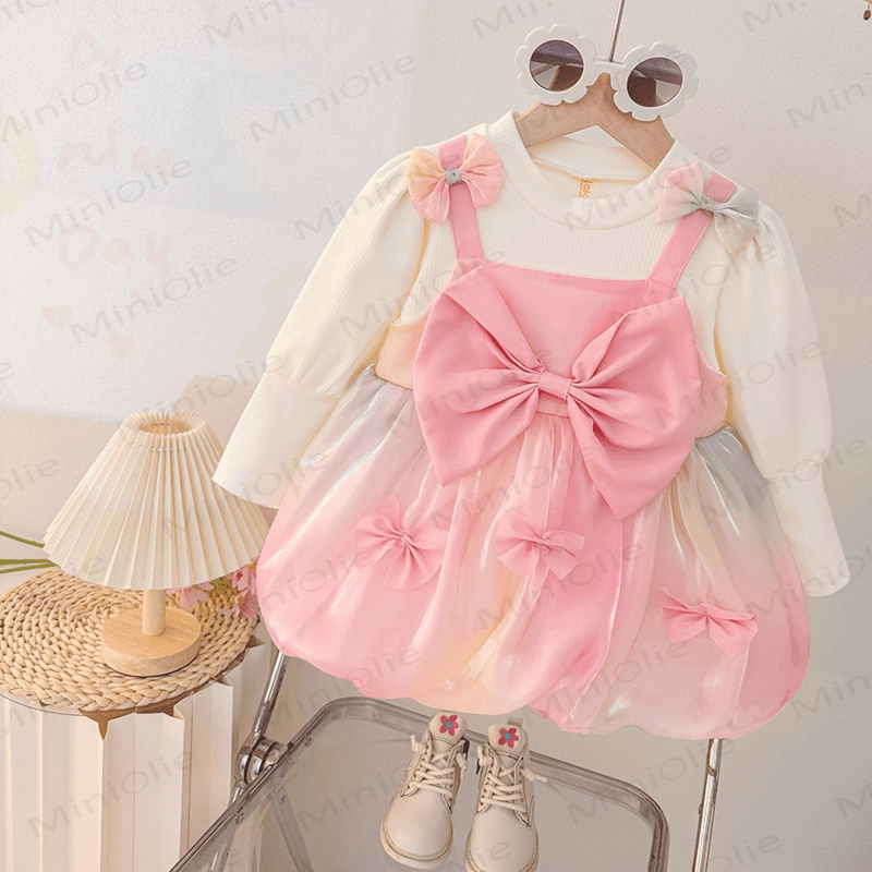 Baby Kleinkind Schöne Schleife Charmantes Kleid - Rosa - 3-5J - image 4