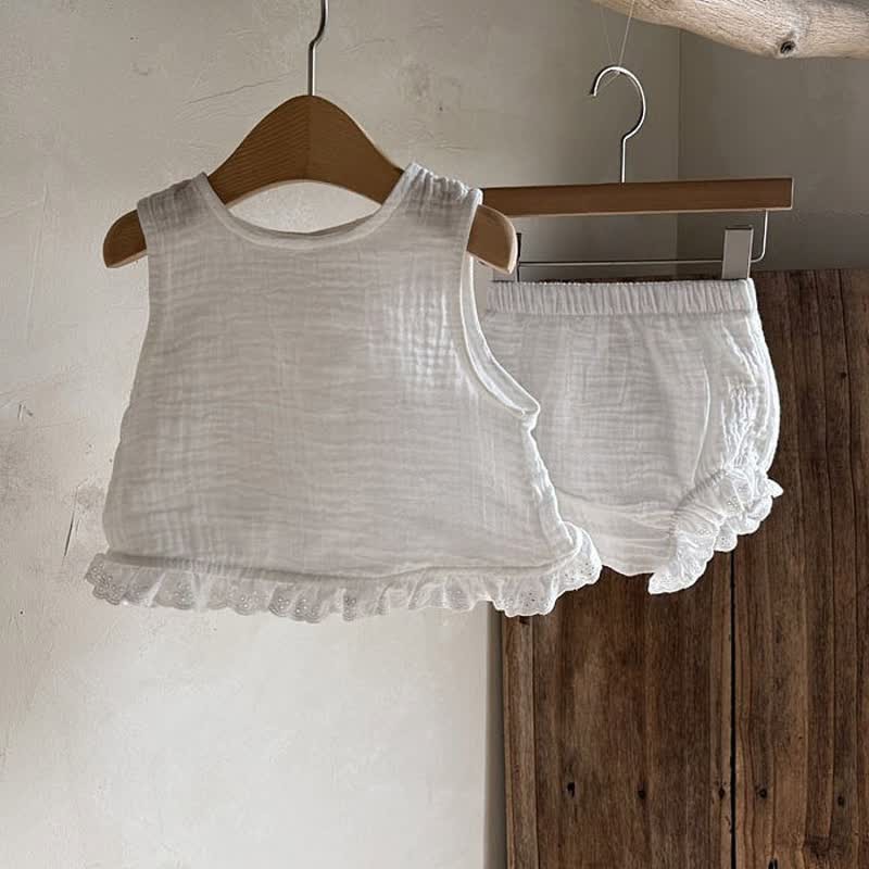 2-teiliges ärmelloses Erdbeere Set für Baby und Kleinkind - Weiß - 2-3J - image 3