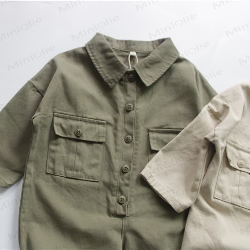 Baby Kleinkind Overalls in Einfarbig - image 7