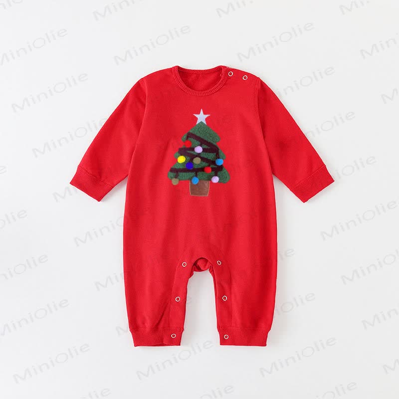 Familien-passendes Weihnachtsbaum-Sweatshirt - Rot - Strampler: 18-24M - image 4