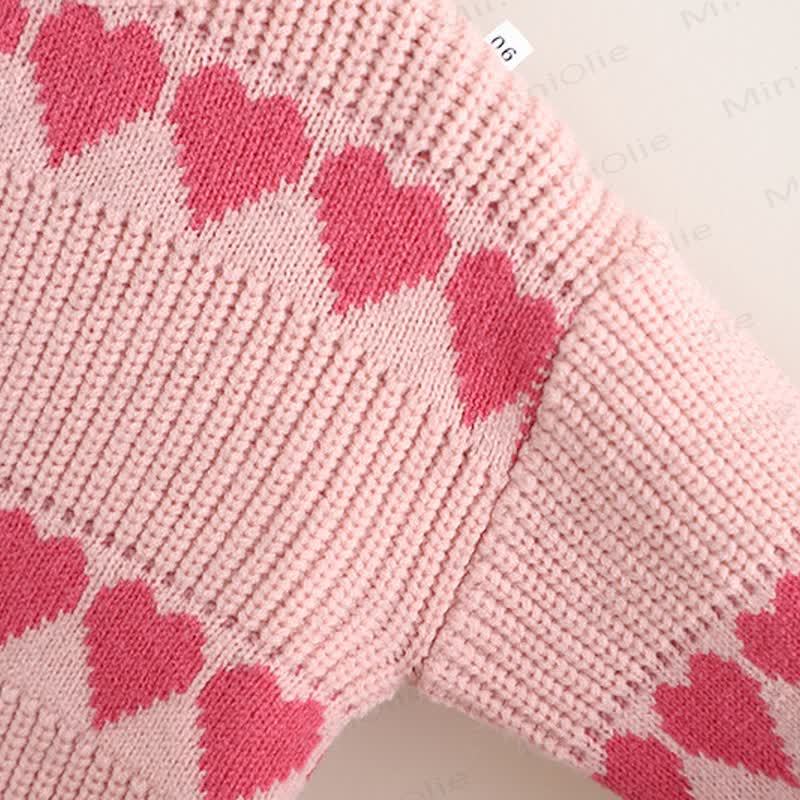 Kleinkind 2-teiliges gestricktes Jacquard-Herz-Set - image 6