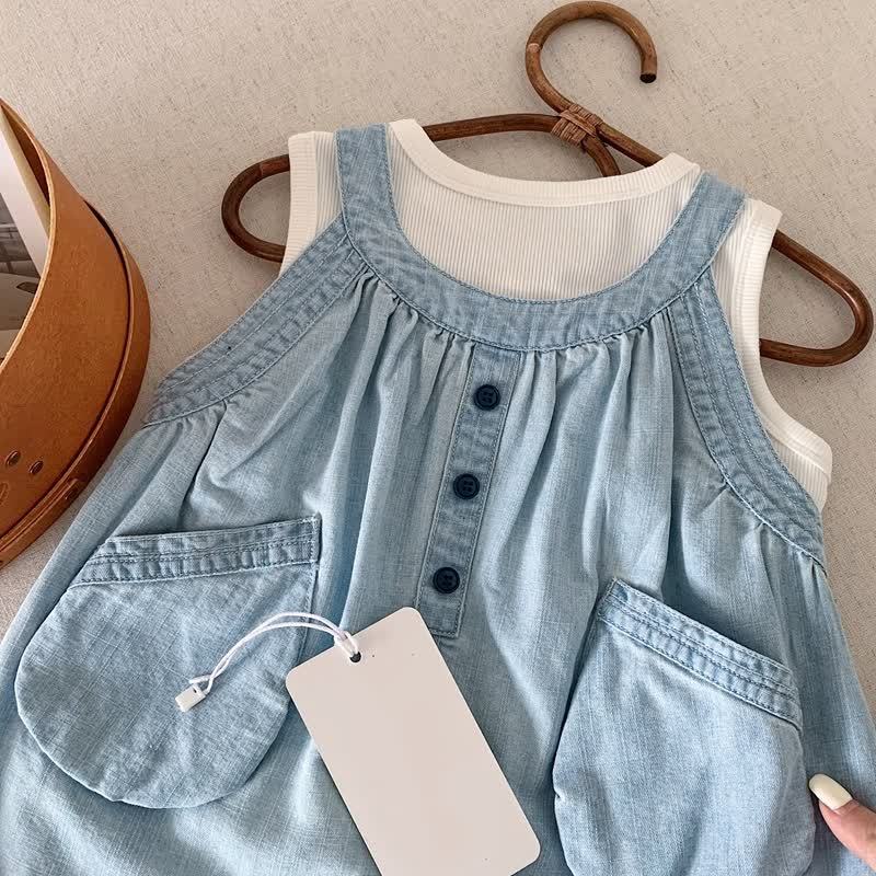 Sommer aus gewaschenem Chambray für Kleinkind und Baby - image 4