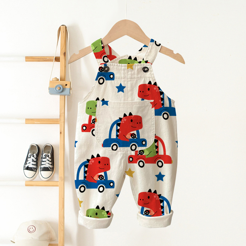 Baby Kleinkind Overalls in Beige mit Dinosaurier -Print - Beige - 3-5J - image 1