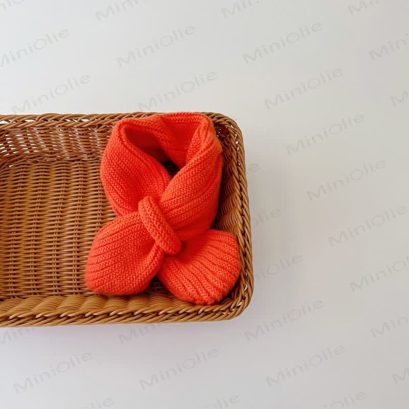 Baby Kleinkind Einfarbig Gestrickter Schal - Rot - 6M-5T - image 14