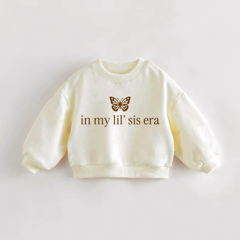 IN MY LIL'SIS ERA Baby Schmetterling Kleinkind Sweatshirt - Creme - 3-5J - image 1