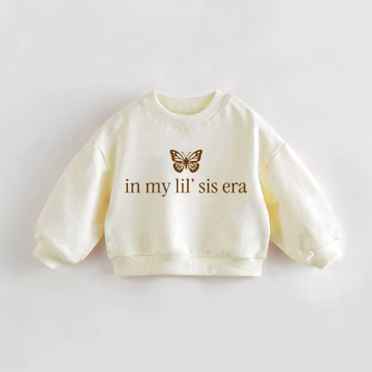 IN MY LIL'SIS ERA Baby Schmetterling Kleinkind Sweatshirt - Creme - 3-5J - image 1