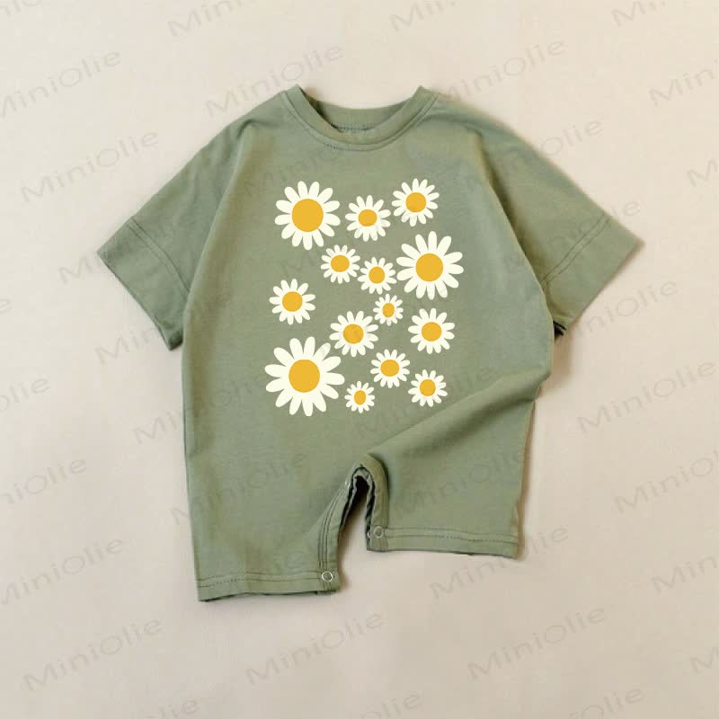 Süßer grüner Baby Strampler mit Gänseblümchen - Grün - 18-24M - image 1