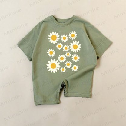 Süßer grüner Baby Strampler mit Gänseblümchen - Grün - 18-24M - image 1