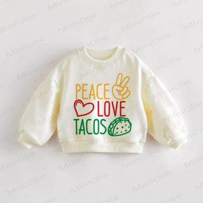 PEACE LOVE TACOS Baby Kleinkind Creme Sweatshirt - Creme - 3-5J - image 1