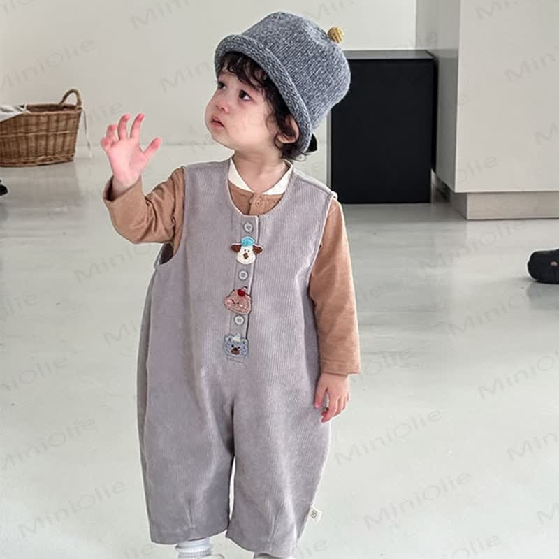 Cord Overalls mit Tier -Patch für Baby - image 19