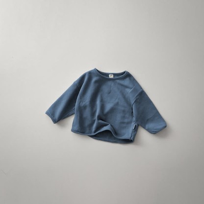 Einfarbig, lockeres T-Shirt für Baby und Kleinkind - Blau - 5-7J - image 6