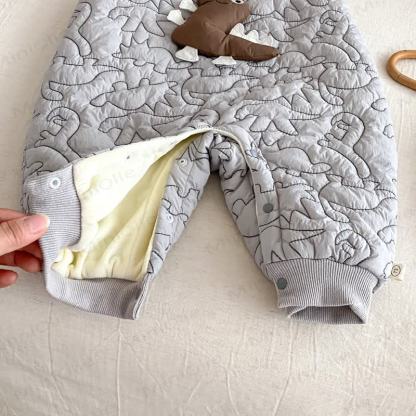 Baby Dinosaurier Gesteppt Vlies Strampler - image 6