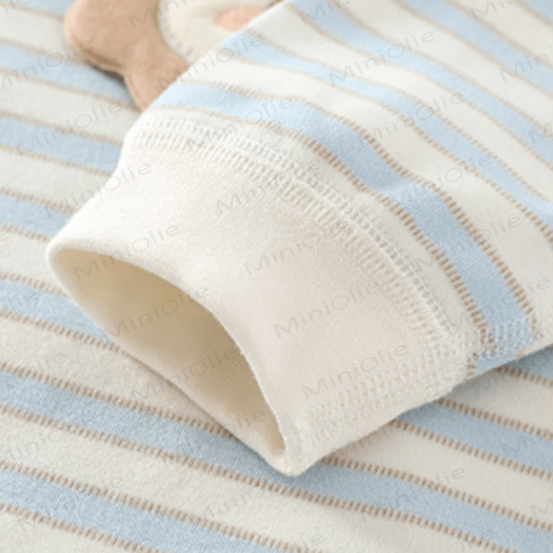 Streifen Strampler mit Bär -Patch für Baby - image 6