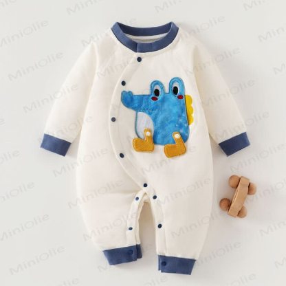  Baby Neugeboren Cartoon Strampler - Blau Krokodil - 18-24M - image 3