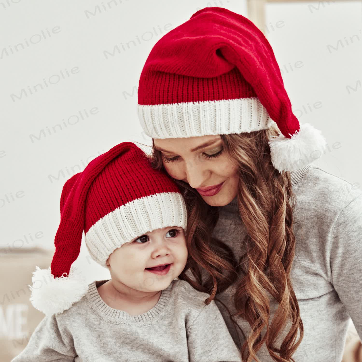 Babyrote weihnachtliche gestrickte warme Mütze - image 6
