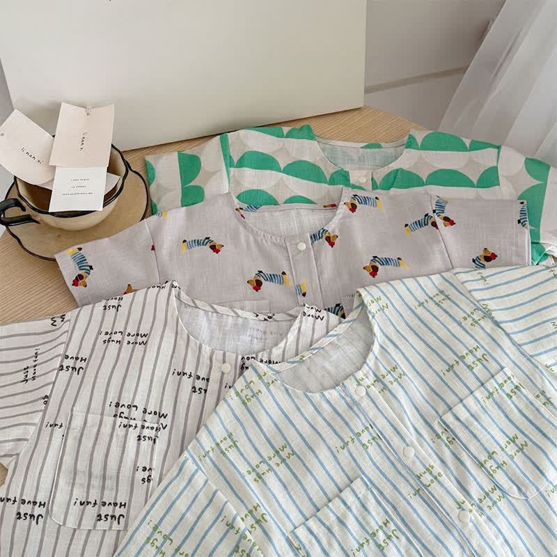 Kleinkind Strampler mit Tier/ Punkt/Streifenmuster und Strampler - image 6