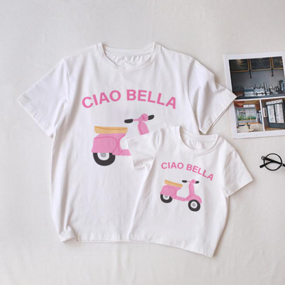 Ciao Familie -Motorrad-Partner-T-Shirt - Weiß - T-Shirt für Erwachsene: XL - image 1