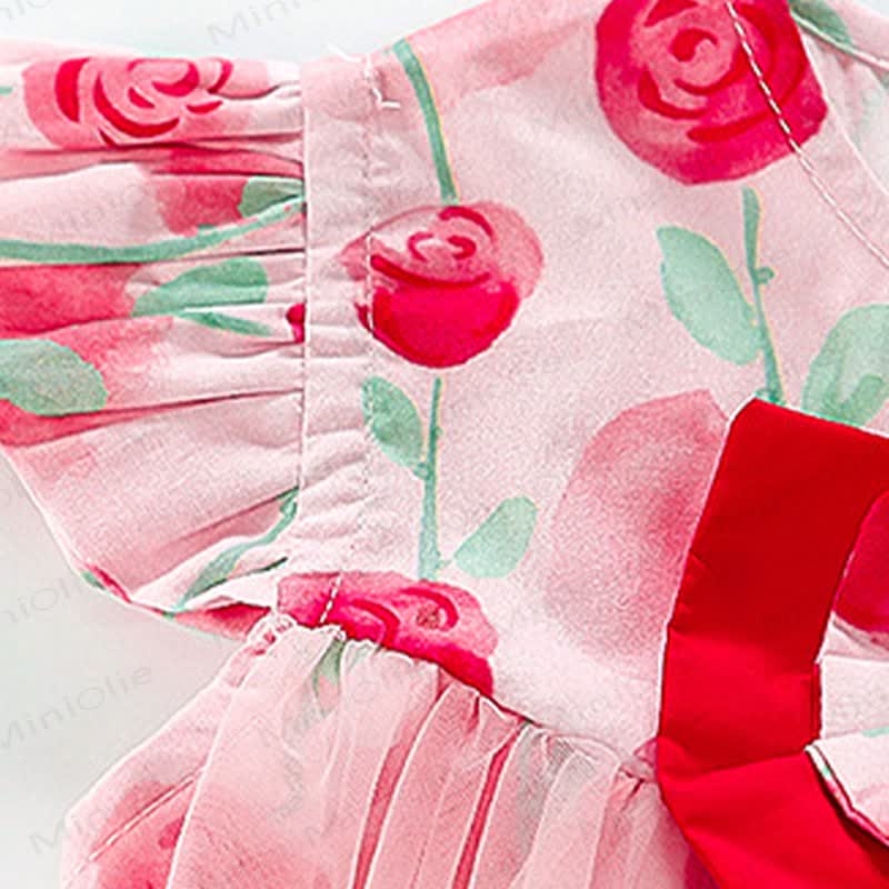 Kleinkind-Mädchen Rosa Kleid mit Blumen und Tüll aus Tüll, Kleid - image 4