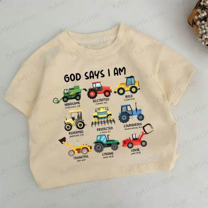 GOD SAYS I AM Kleinkind Bagger -Print Khaki T-Shirt - Khaki - 6-7J - image 1