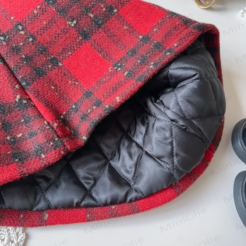 Kleinkind Kleid mit Schleife und Plaid für Kleinkindmädchen & graue Oberbekleidung - image 19