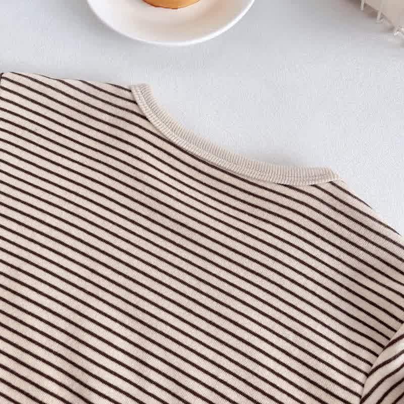 Baby Kleinkind T-Shirt mit Streifen, Schulterknöpfen und langen T-Stück - image 8