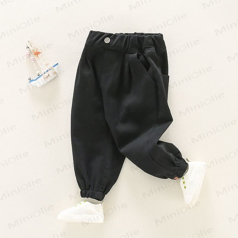 Schlichte Hose für Kleinkind (Jungen) in reiner Farbe - Schwarz - 10Y - image 3