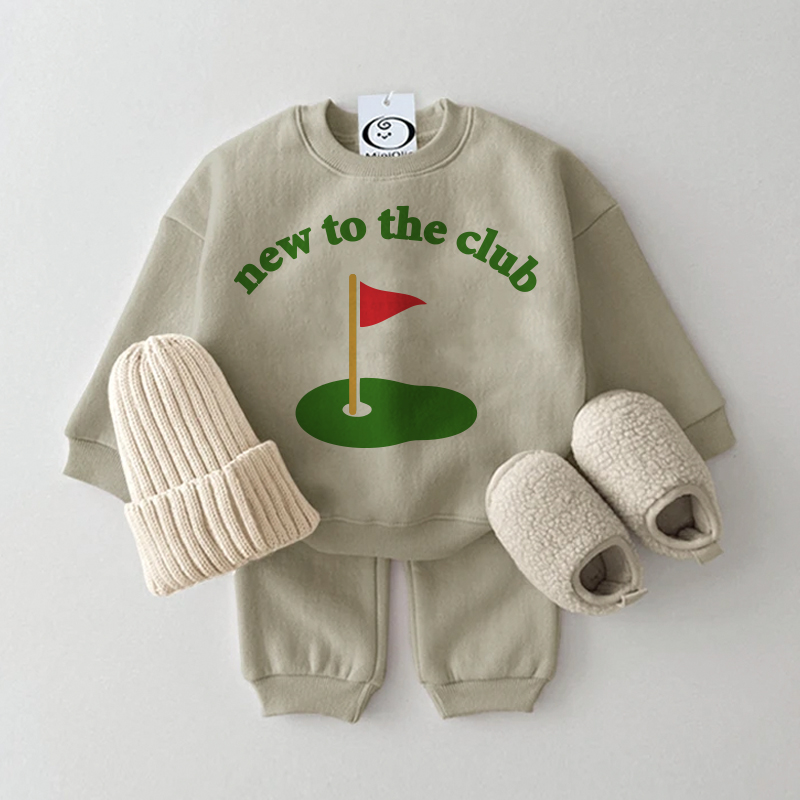 NEW TO THE CLUB Baby Sweatshirt Set , 2-teilig , Grau Grün - Grau Grün - 2-3J - image 1