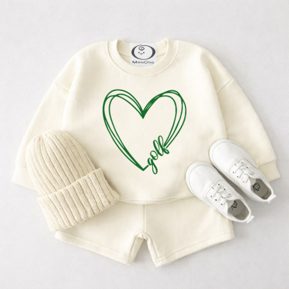 GOLF Baby Herz Sweatshirt und Shorts , cremeweißes 2-teiliges Set - Cremeweiß - 3-4J - image 1