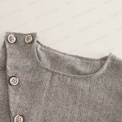 3-teiliges Set für Kleinkind : Weste mit Blume , Krawatte, Schulterknöpfen und Knopfleiste - image 9