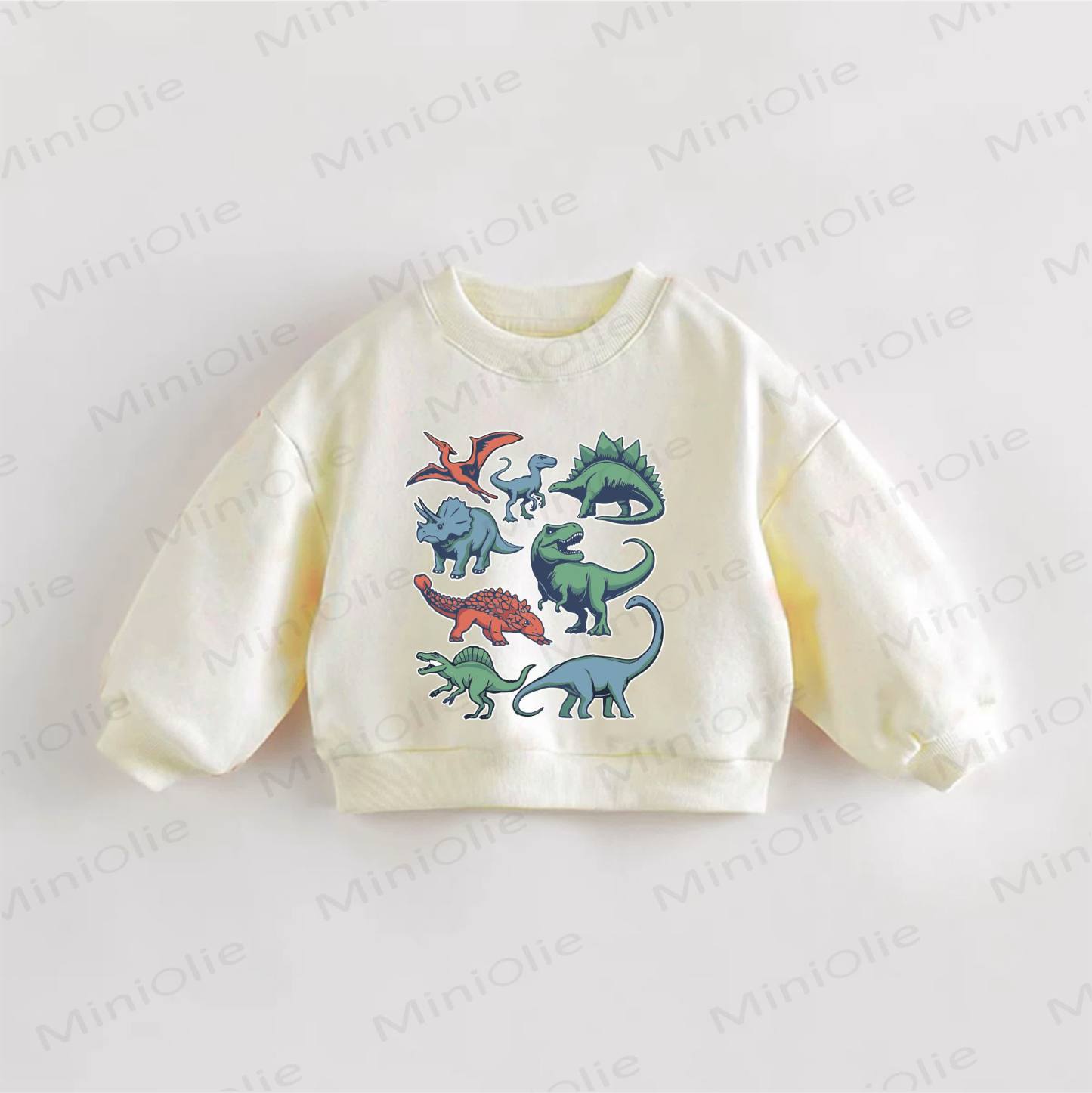 Baby Kleinkind Sweatshirt mit Dinosaurier-Print - Creme - 3-5J - image 1