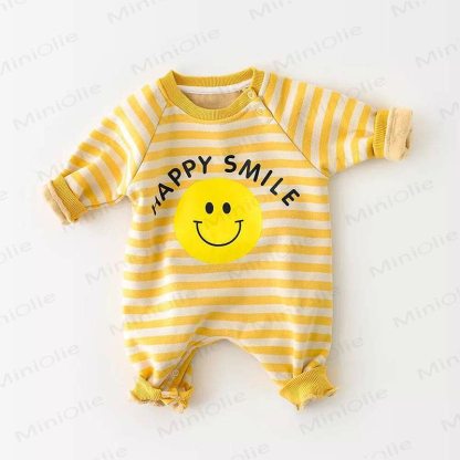 HAPPY SMILE Baby Banana Gestreifter Strampler  kein Innenfleece - Glückliches Lächeln - 18-24M - image 3