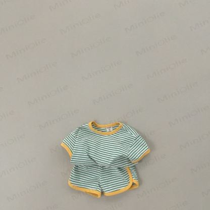 2-teiliges, gestreiftes, hübsches Set für Kleinkinder - Gelb - 7-9J - image 5