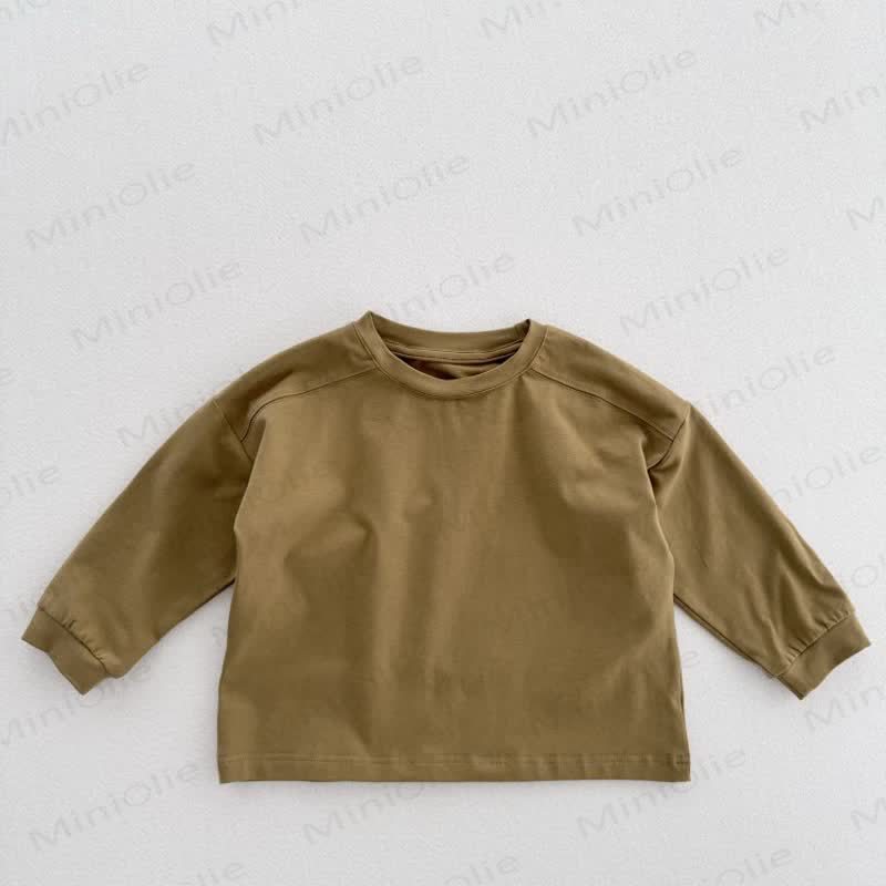 Einfarbig Casual-T-Shirt für Kind - Khaki - 8Y - image 12