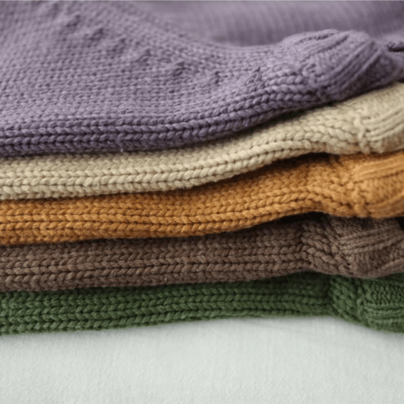Einfarbig Pullover mit Gestrickt für Kind - image 3