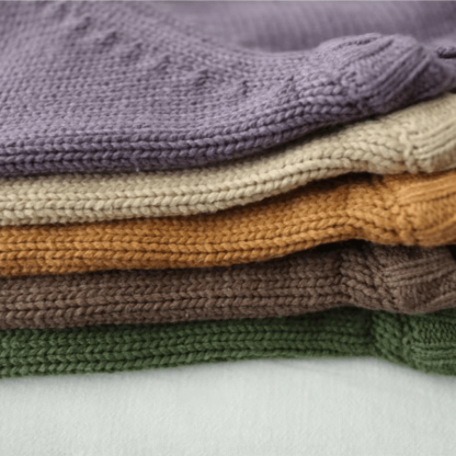 Einfarbig Pullover mit Gestrickt für Kind - image 3